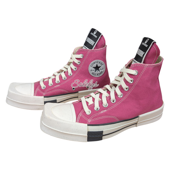 Converse x Rick Owens DRKSHDW TURBODRK Chuck 70 Hi Laceless Pink White Sneaker 9 - Picture 5 of 11